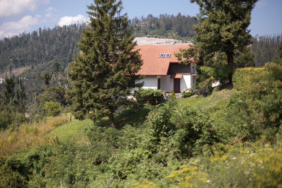 One of the houses at the village entrance 